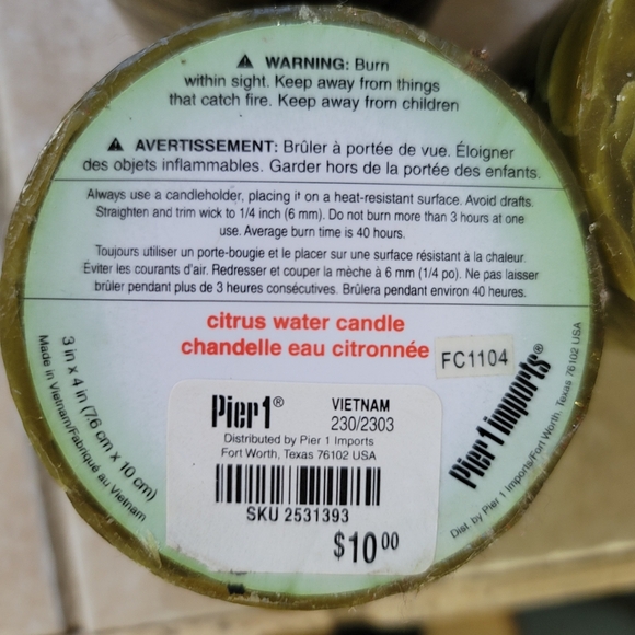 Pier 1 Set of 6 Green Textured Candles (5 4in & 1 6in) - Picture 2 of 3